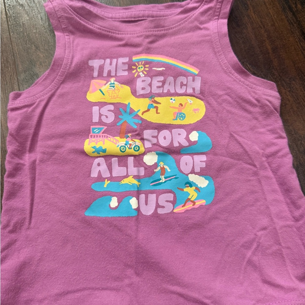 Cat & Jack Purple Beach Graphic Tank Top